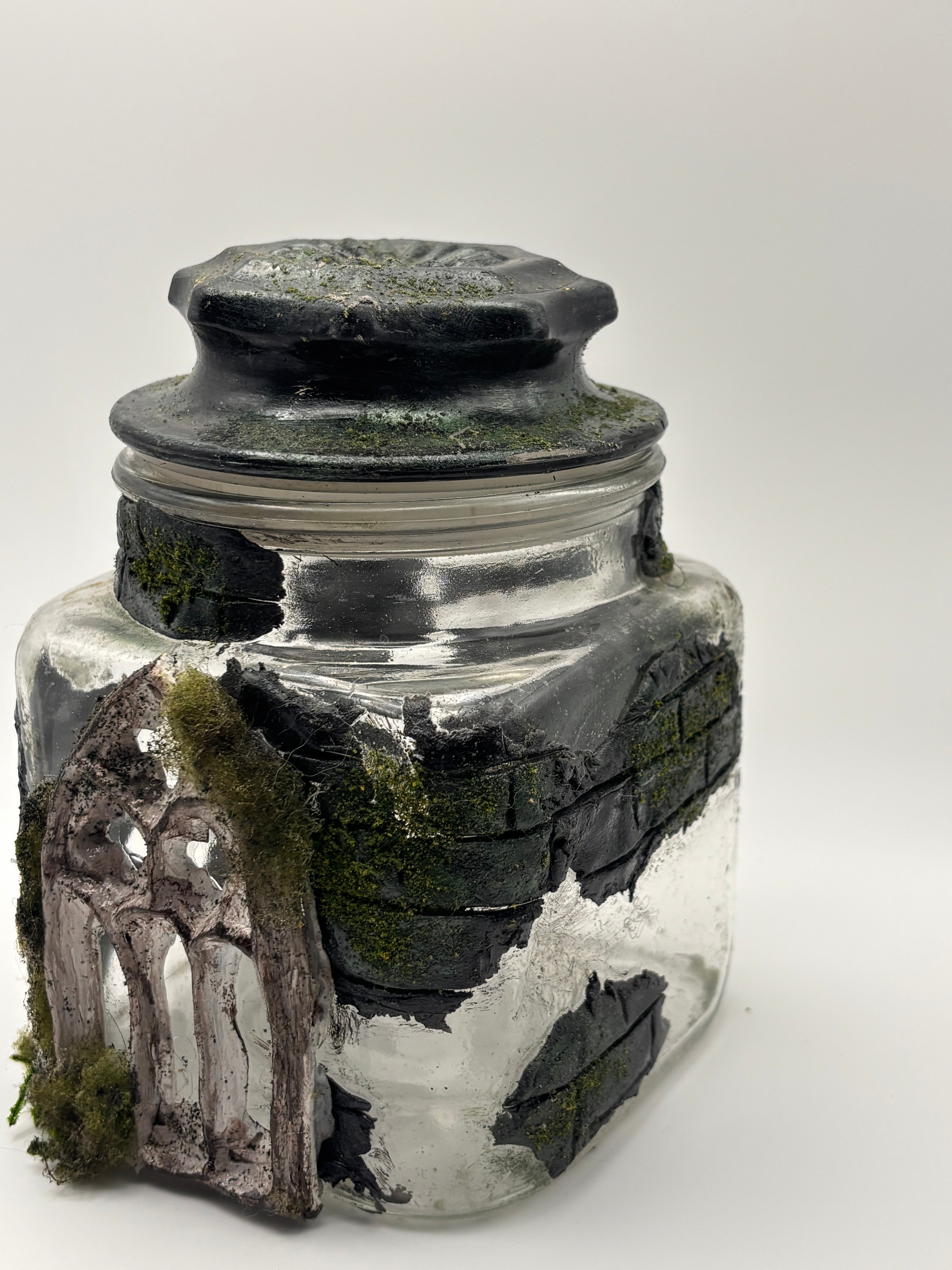 Gothic Cathedral Apothecary Jar – Haunted Forest Moss Terrarium Vessel