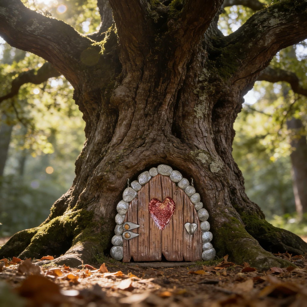 Fairy Garden Door with Heart: Whimsical Gnome House Decor