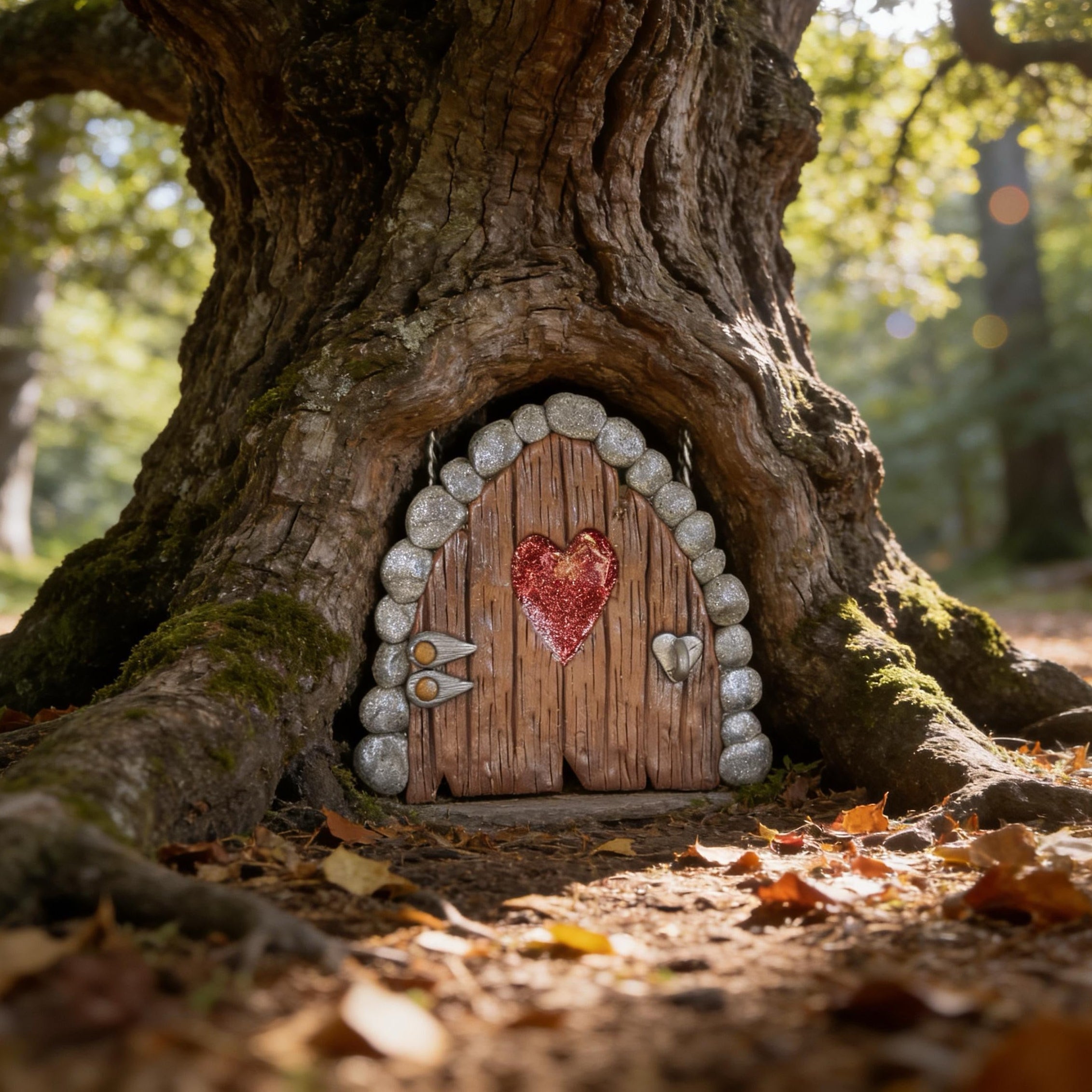 Fairy Garden Door with Heart: Whimsical Gnome House Decor