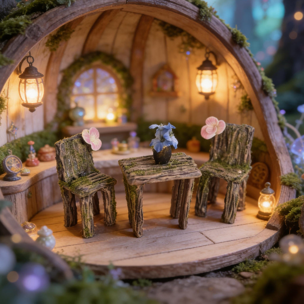 Miniature Fairy Garden Table and Chairs Set
