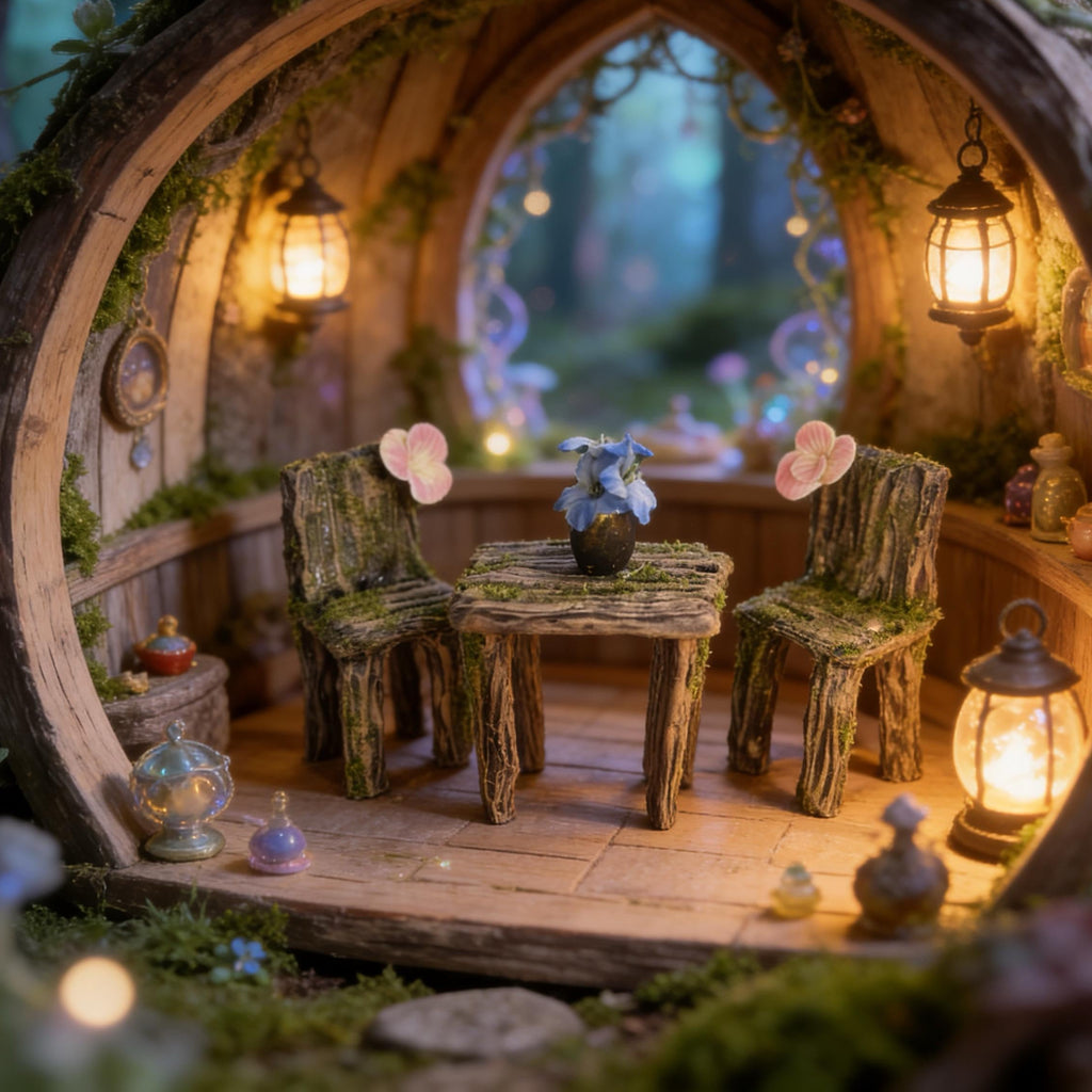 Miniature Fairy Garden Table and Chairs Set