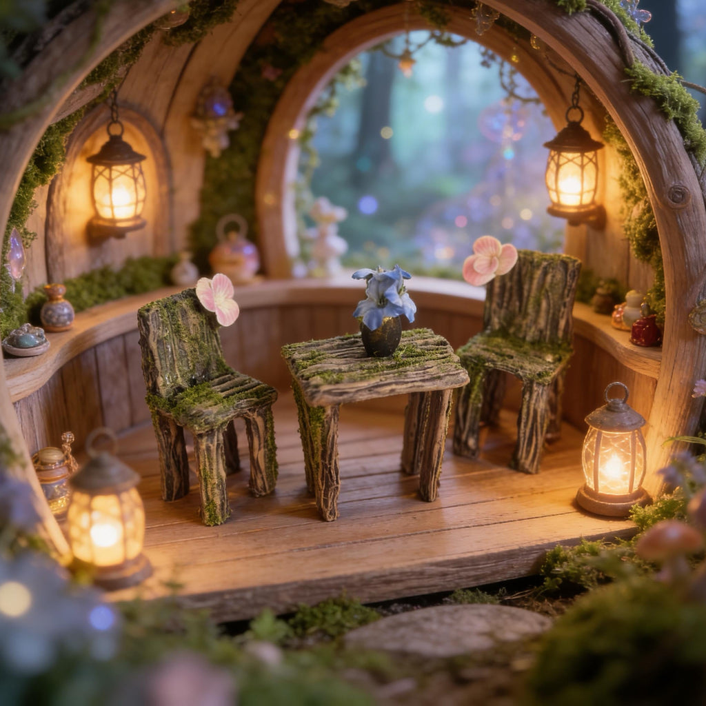 Miniature Fairy Garden Table and Chairs Set