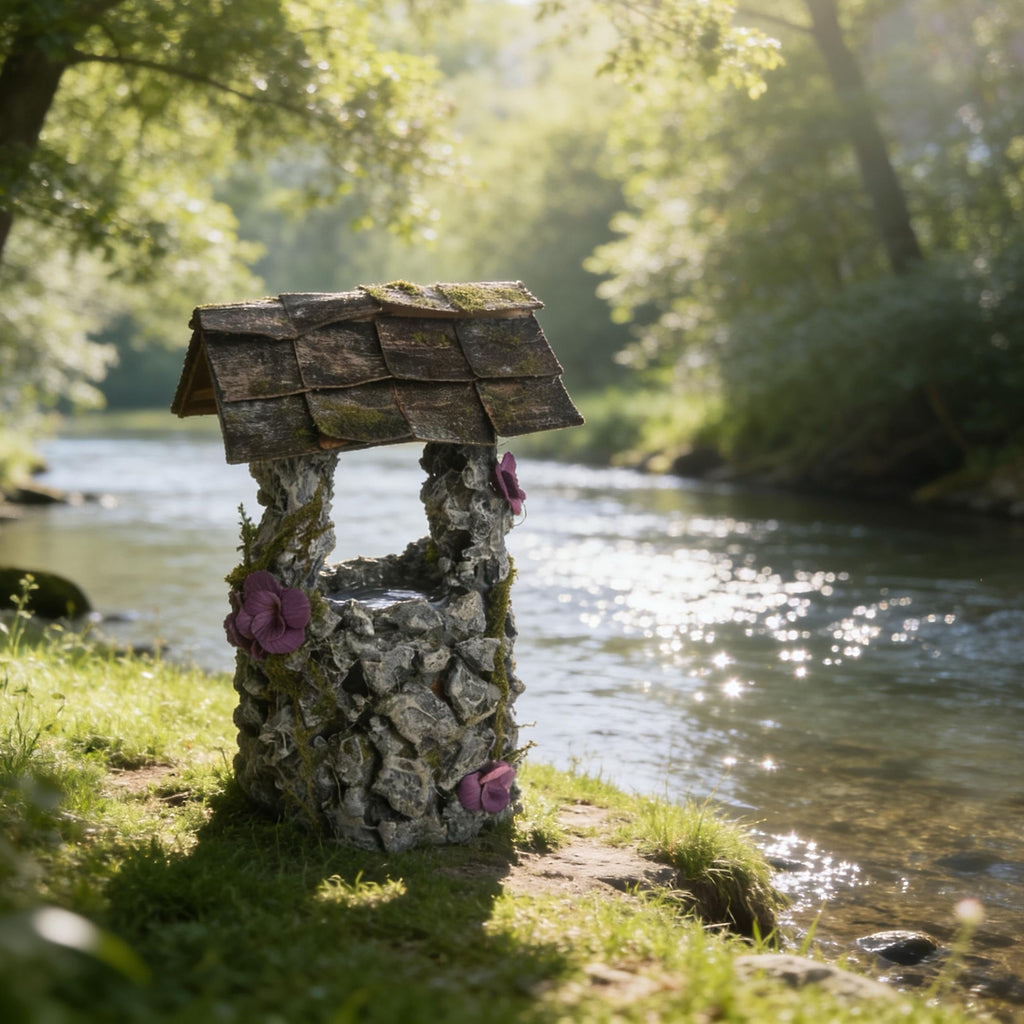 Fairy Garden Wishing Well: Miniature Mossy Garden Accessory