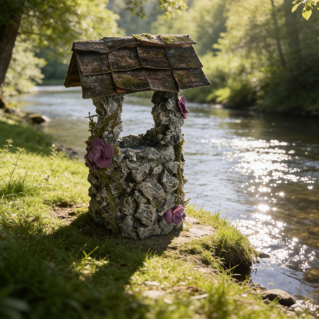 Fairy Garden Wishing Well: Miniature Mossy Garden Accessory