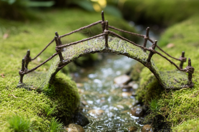 Whimsical Fairy Garden Bridge: Miniature Landscape Decor