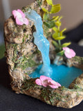 Fairy Garden Waterfall: Miniature Pond with Vines and Flowers