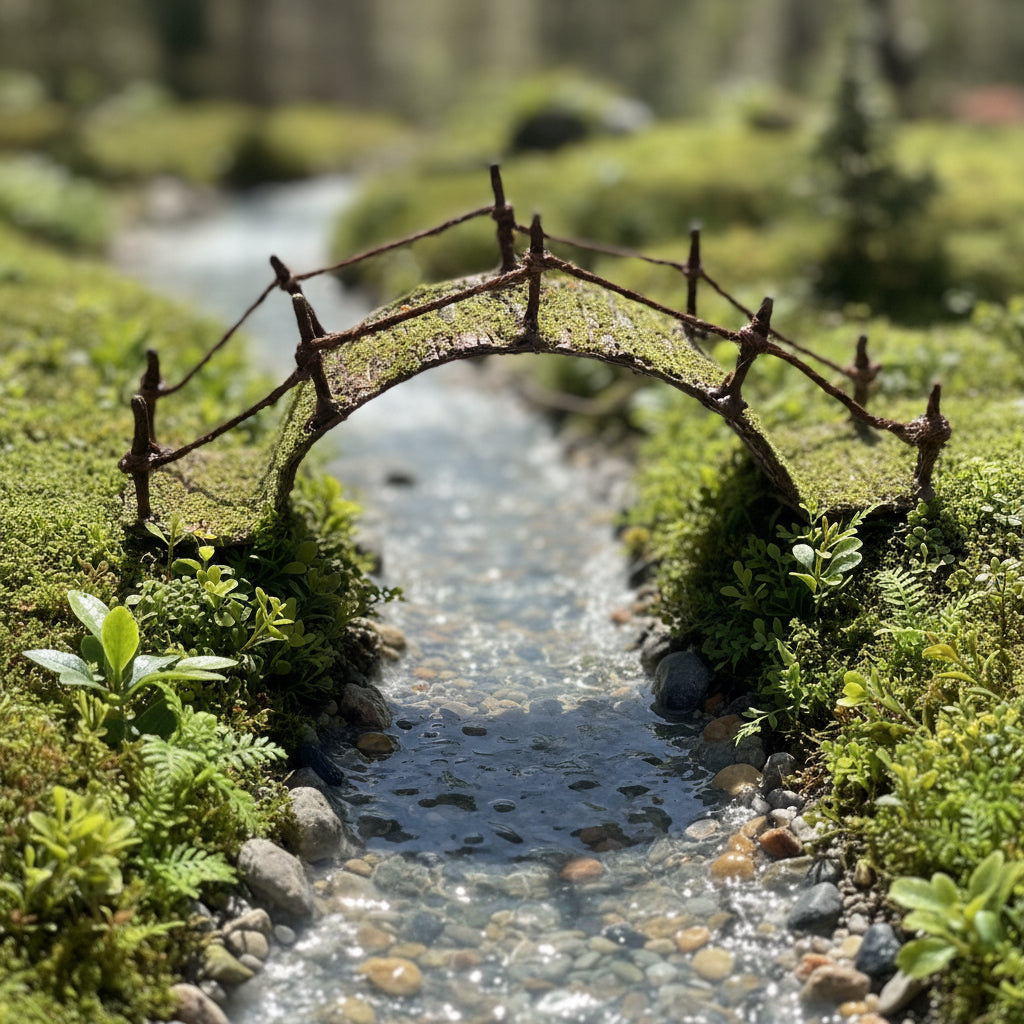 Whimsical Fairy Garden Bridge: Miniature Landscape Decor