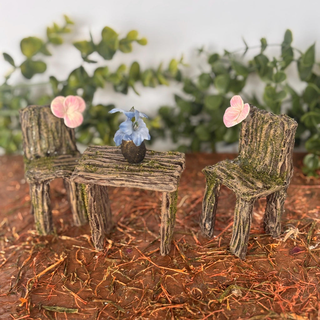 Miniature Fairy Garden Table and Chairs Set
