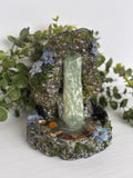 Fairy Garden Waterfall with Flowers: Miniature Zen Garden Pond
