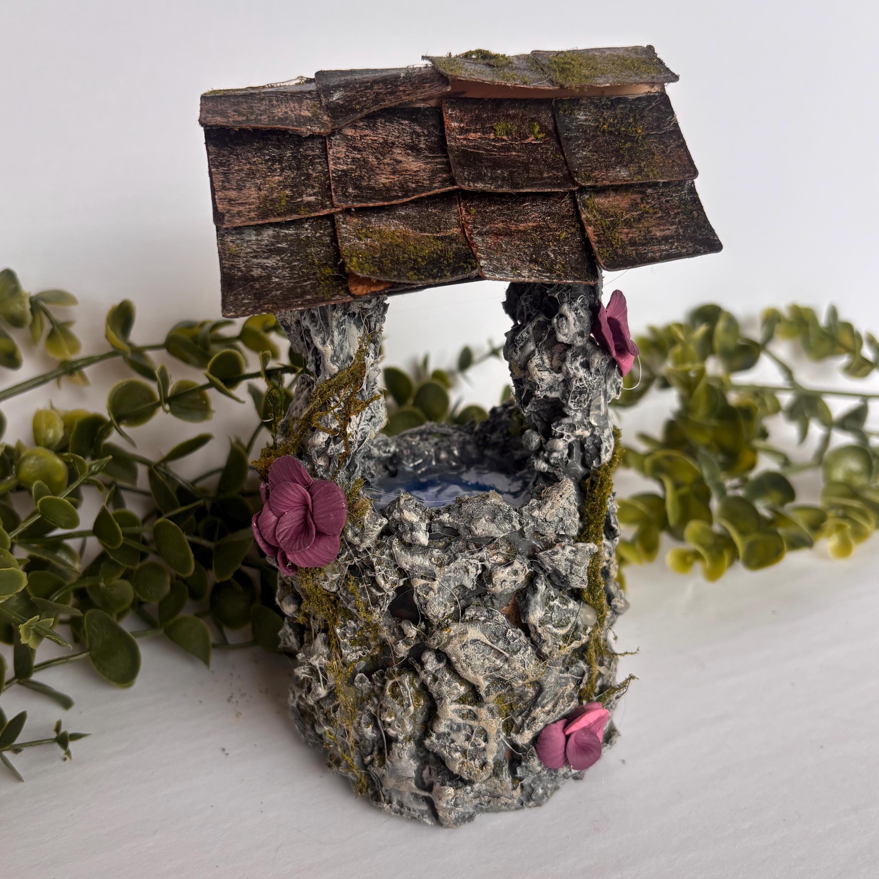 Fairy Garden Wishing Well: Miniature Mossy Garden Accessory