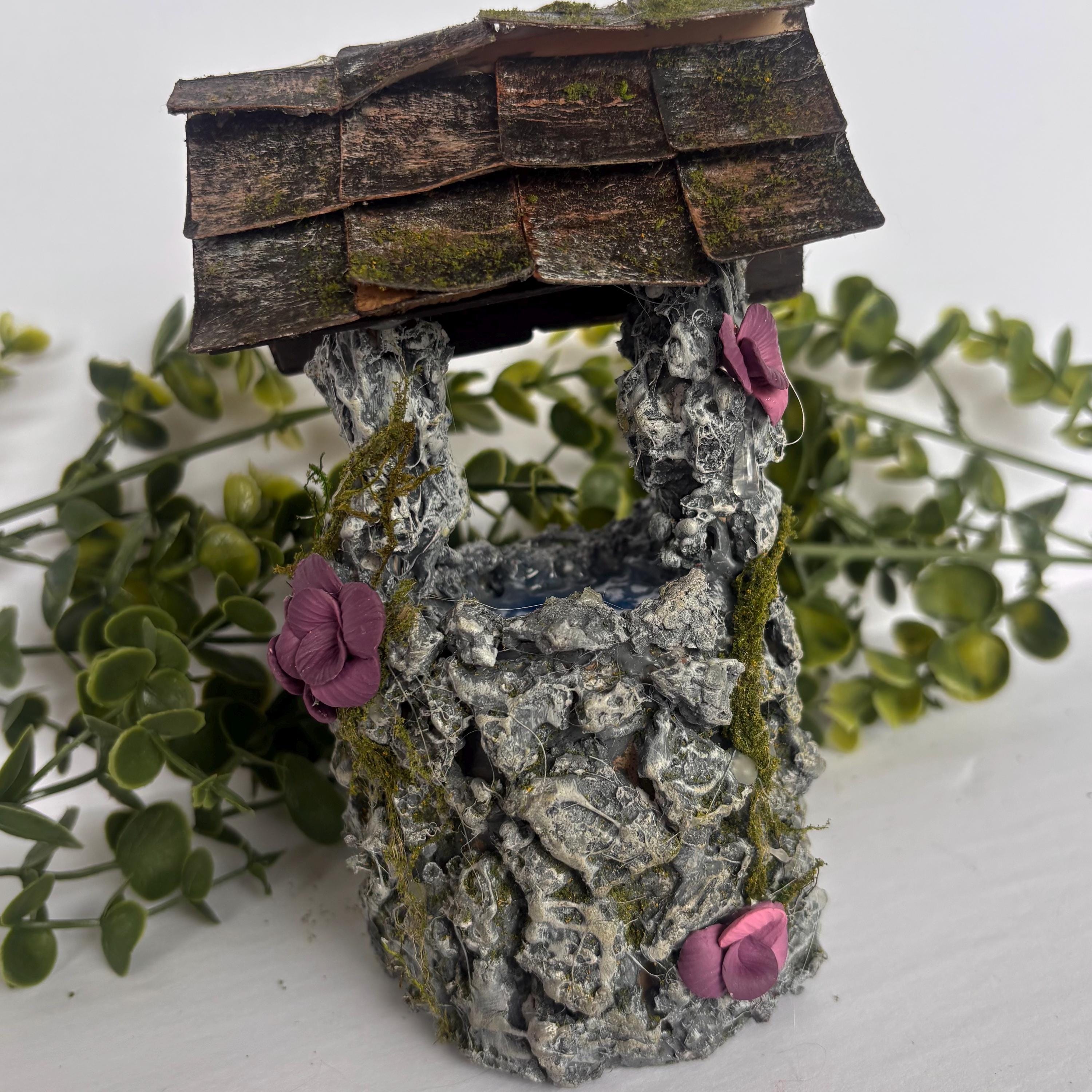 Fairy Garden Wishing Well: Miniature Mossy Garden Accessory